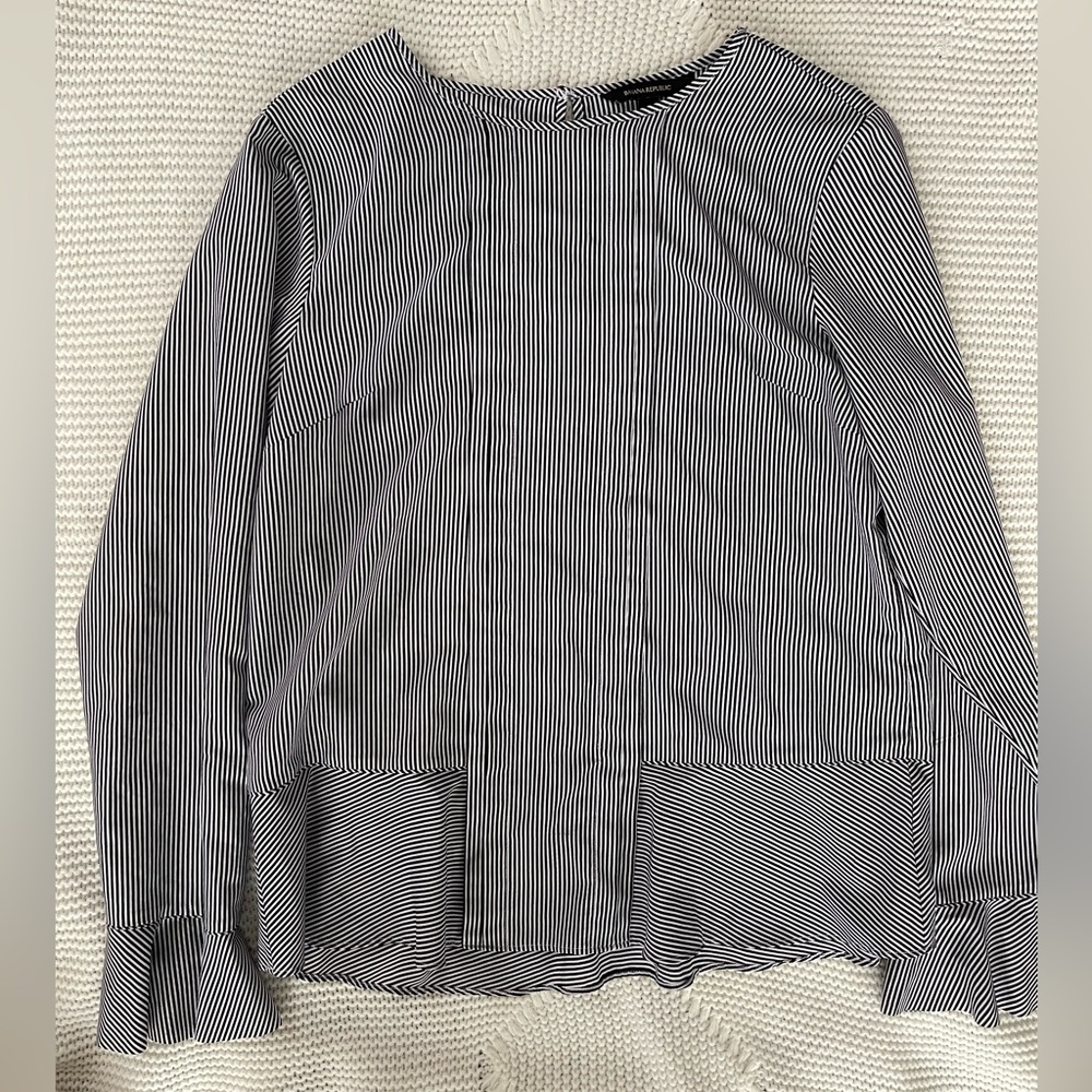 Striped Banana Republic Blouse, Ruffle Wrist